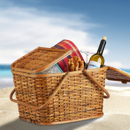 Picnic Basket with Lid, Multi-Color Options