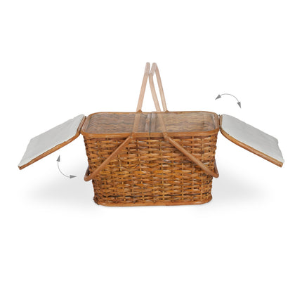 Picnic Basket with Lid, Multi-Color Options