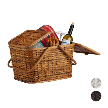Picnic Basket with Lid, Multi-Color Options
