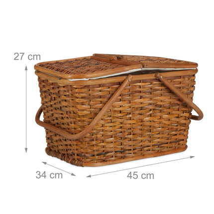 Picnic Basket with Lid, Multi-Color Options