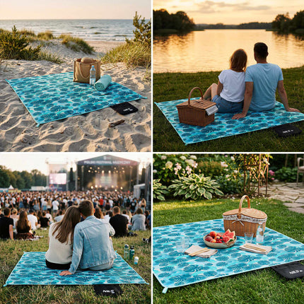 Picknickdecke 200x200 cm, wasserdicht, isolierte Rückseite