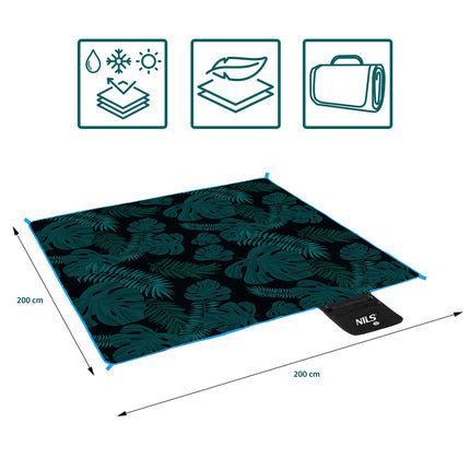 Picnic Mat 200x200 cm, PE Aluminum, Foldable