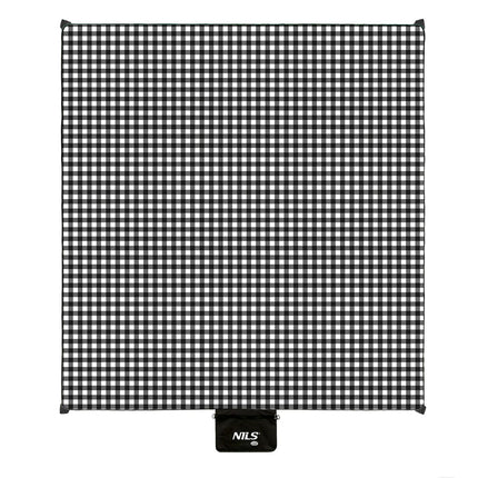 Picknickdecke, Weiß-Schwarz, 200x200 cm, PE + Aluminium