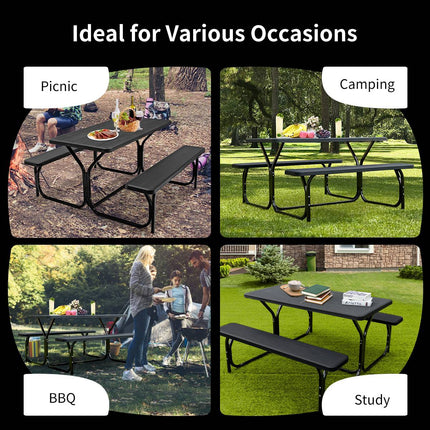 Picknicktisch mit 2 Bänken, HDPE-Platte, für 4 Personen