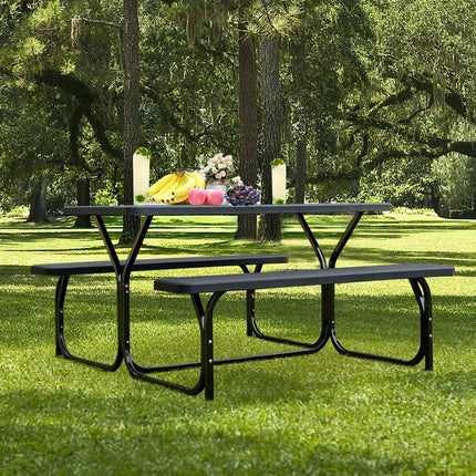 Picknicktisch mit 2 Bänken, HDPE-Platte, für 4 Personen