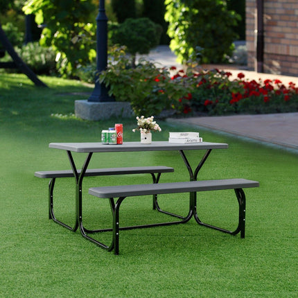 Picknicktisch mit 2 Bänken, HDPE-Platte, für 4 Personen