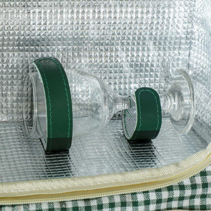 Picknickmand van wilgenhout, picknickkoffer voor 2 personen met geïsoleerd koelvak, bestekset, picknickset, complete set voor kamperen, strand, Kerstmis, lichtbruin