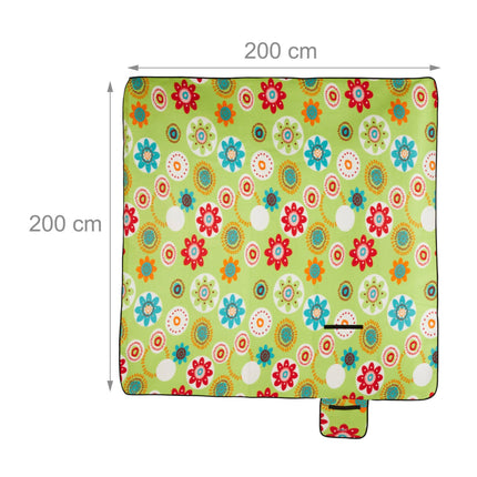 Picknickdecke 200 x 200 cm geblümt