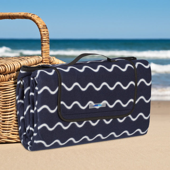 Picknickdecke 200 x 200 cm Wellenmuster