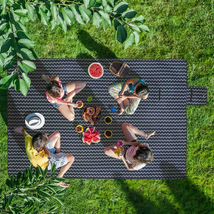 Picknickdecke 300 x 200 cm Wellenmuster