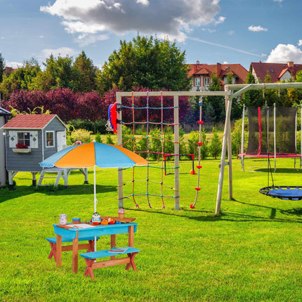 Picnic table for children with parasol