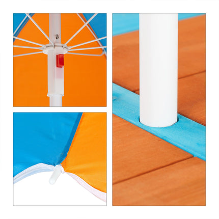 Picnic table for children with parasol