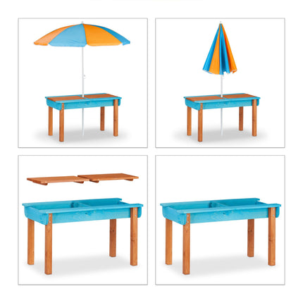 Picnic table for children with parasol