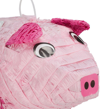 Schwein Piñata Set mit Schläger und Maske – Partyspaß
