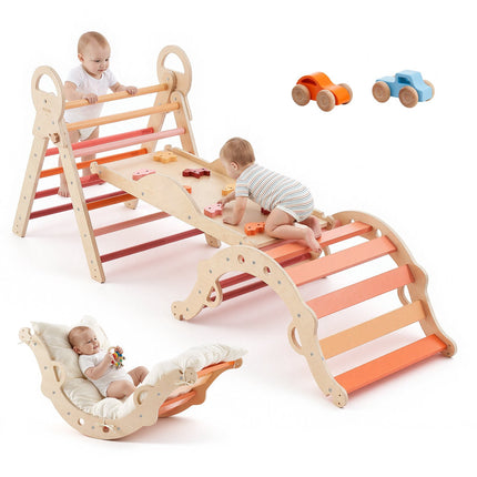 Pikler Triangle Set, 9-in-1 Foldable Montessori, 150 lb