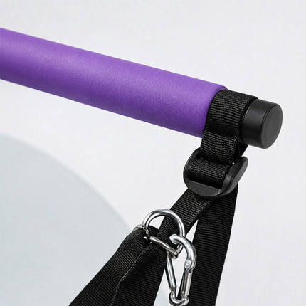 Pilates Bar Kit with 4 Resistance Bands and Door Anchor, 30–160 lbs, Black