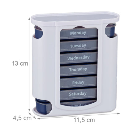 Pillbox 7 days 4 compartments English