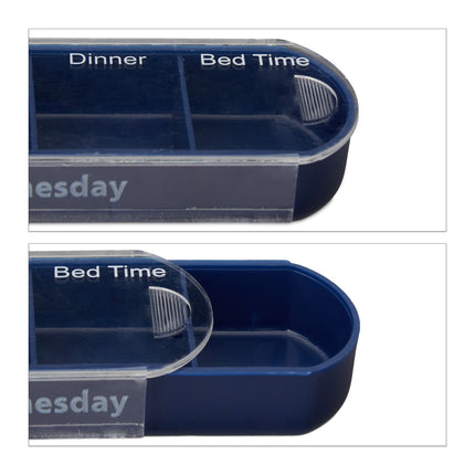 Pillbox 7 days 4 compartments English