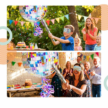 Pinata Party Set, 3-teilig mit Schlagstock und Augenbinde