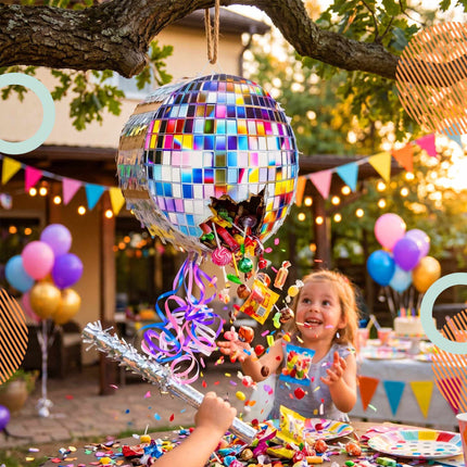 Pinata Party Set, 3-teilig mit Schlagstock und Augenbinde