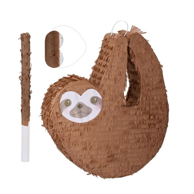 Piňata lenochod s tyčí a maskou
