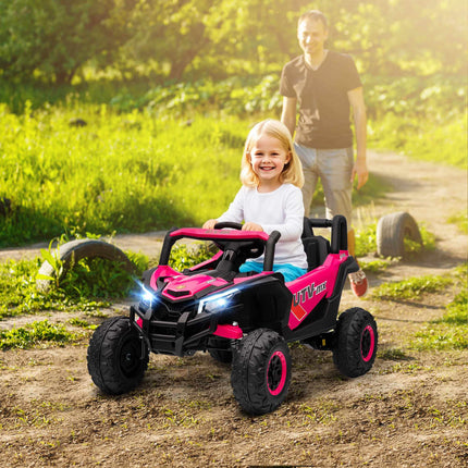 Pink 12V Kids Electric Car with Remote & LED Lights