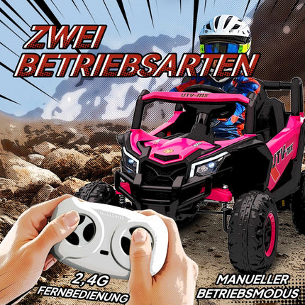 Pink 12V Kids Electric Car with Remote & LED Lights