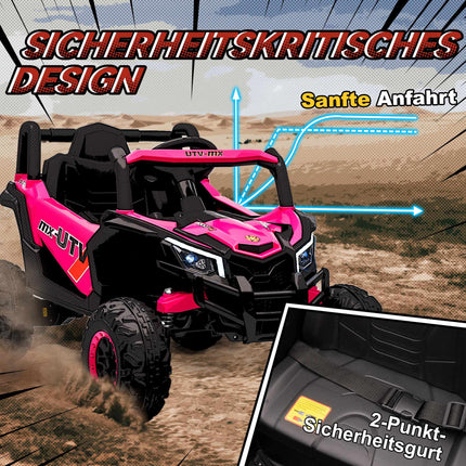 Pink 12V Kids Electric Car with Remote & LED Lights
