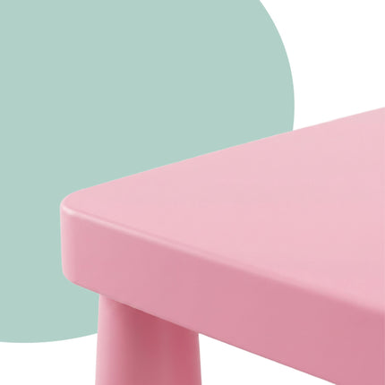 Rosa 3-teiliges Kinder-Tisch- und Stuhl-Set, Kunststoff
