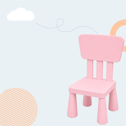 Rosa 3-teiliges Kinder-Tisch- und Stuhl-Set, Kunststoff