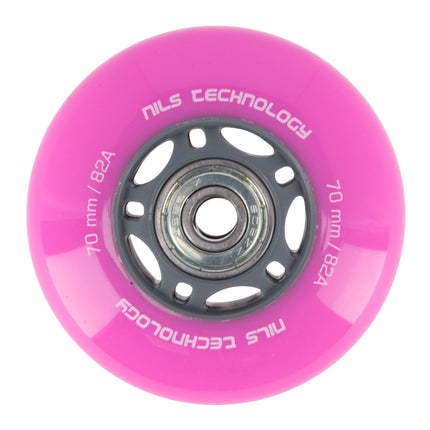Pink 70x24 82A Rollen (4) + ABEC-7 Kugellager (8) Set