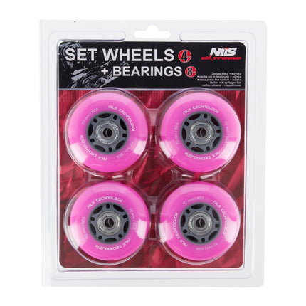 Pink 70x24 82A Rollen (4) + ABEC-7 Kugellager (8) Set