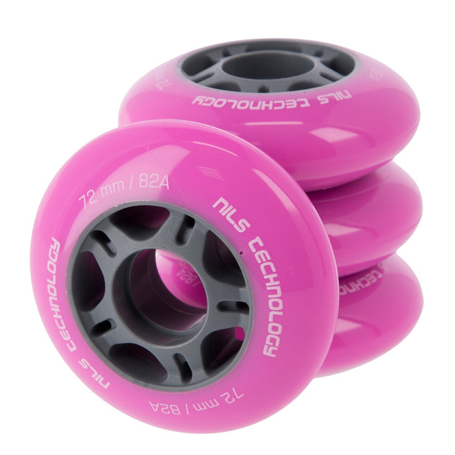 Rosa 72x24mm 82A Skateboard-Rollen, 4er-Set