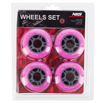 Rosa 72x24mm 82A Skateboard-Rollen, 4er-Set