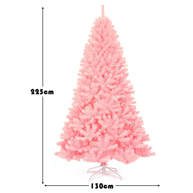 Umělý vánoční stromek 225 cm, PVC, růžová