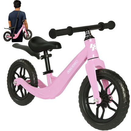 Roze loopfiets voor kinderen, lichtgewicht en duurzaam