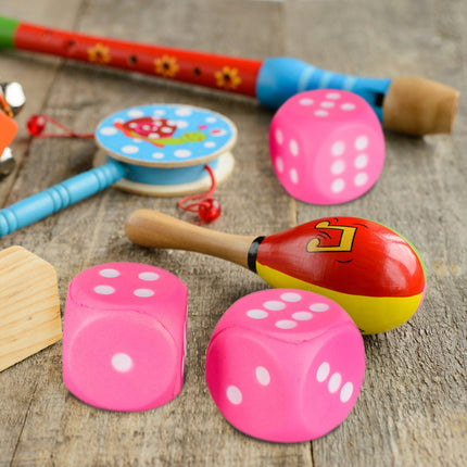 Rosa Schaumstoff-Würfelset – 6 weiche Zahlenwürfel für Kinder