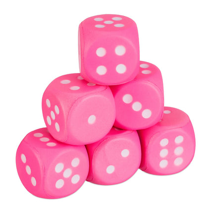 Rosa Schaumstoff-Würfelset – 6 weiche Zahlenwürfel für Kinder