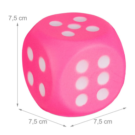 Rosa Schaumstoff-Würfelset – 6 weiche Zahlenwürfel für Kinder