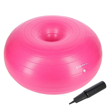 Gymnastický míč donut – odolný, 65 cm, růžová