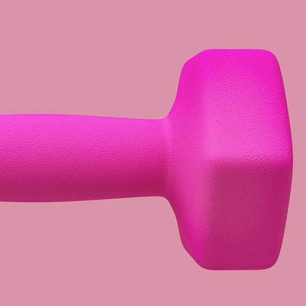 Pink Hex Kurzhantel-Set, 2 x 3 kg, rutschfest, bodenschonend