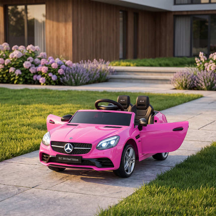 Pink Kids Electric Car with LED Lights & Music, 3-5 km/h