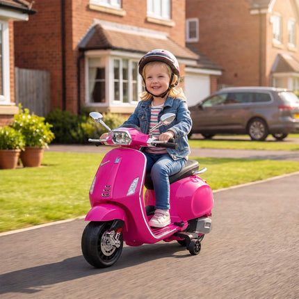 Pink Kids Electric Vespa Motorcycle with Music & Lights