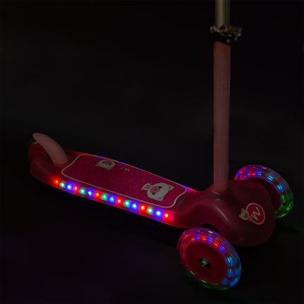 Pink Kids Scooter with Adjustable Handlebar
