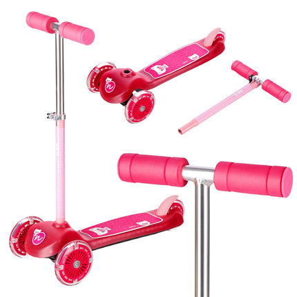Pink Kids Scooter with Adjustable Handlebar