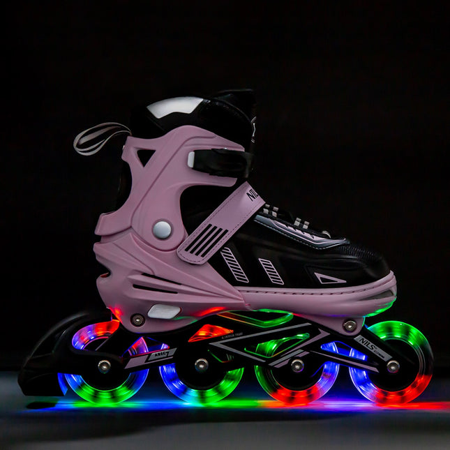 Rosa LED Inlineskates, Größe M (35-38)