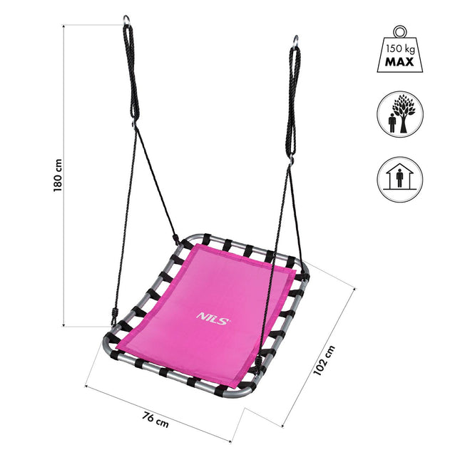 Pink Saucer Swing for Kids, Outdoor Fun Seat