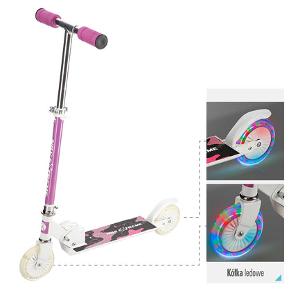 Rosa Kinderroller – Verstellbare Höhe, Leichtgewicht