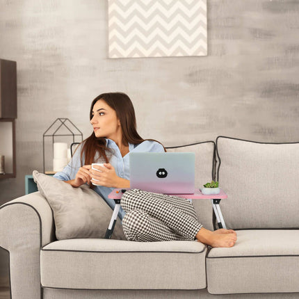 Pink laptop table