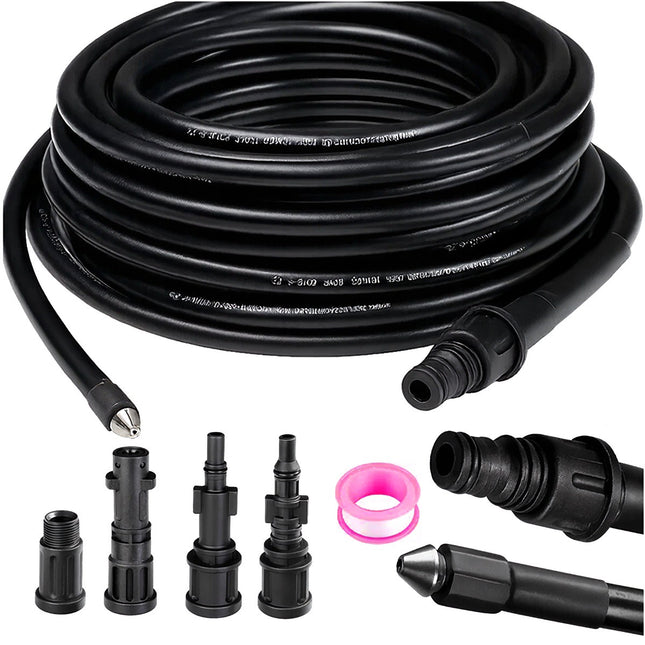 Rohrreinigungsschlauch mit Adapter, 15m Länge